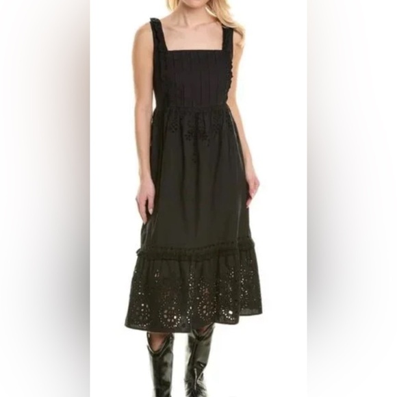 NWT Johnny Was Jade Jesminda Eyelet Embroidered Midi Dress Boho Chic Small - Picture 1 of 13